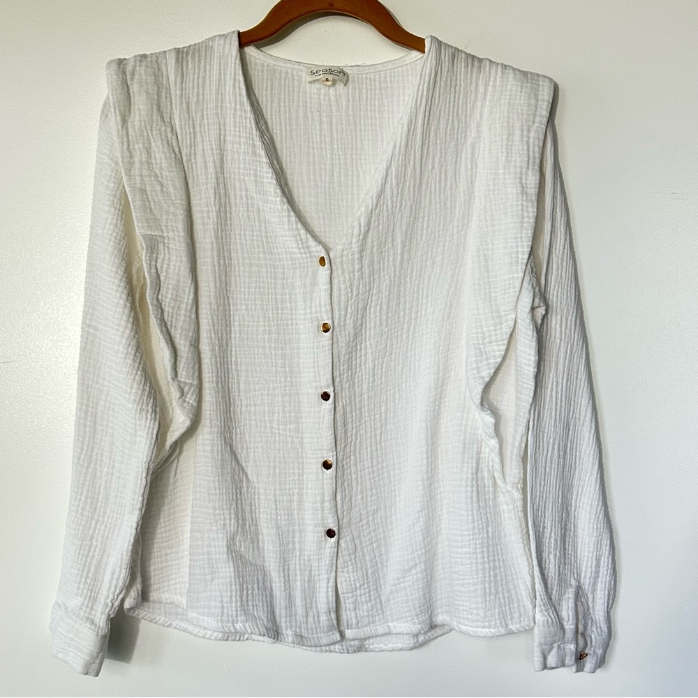 Season Long Sleeve White Top